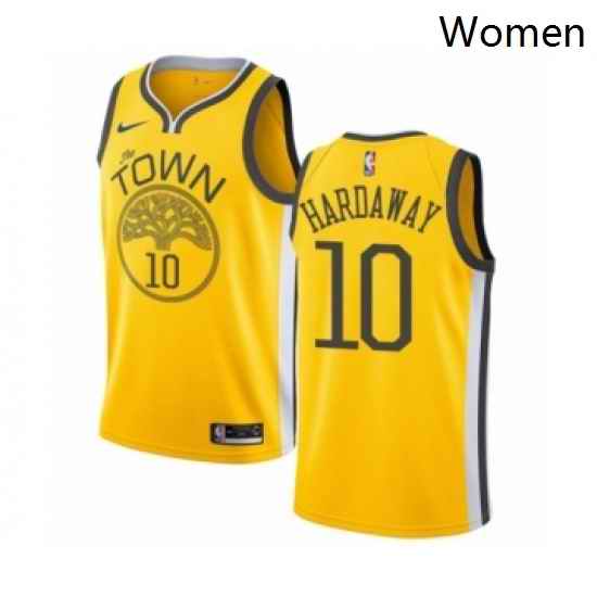 Womens Nike Golden State Warriors 10 Tim Hardaway Yellow Swingman Jersey Earned Edition